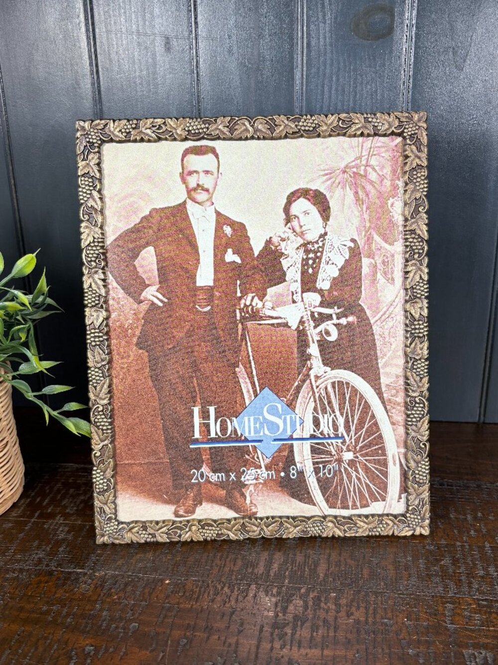 Vintage Brass 8x10 Picture Frame, Ornate Floral with Vines Gold Tone Photo Frame